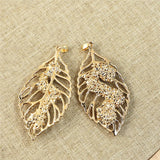 10 Pcs 75*35MM Metal Leaf Filigree Pendant for DIY Jewelry