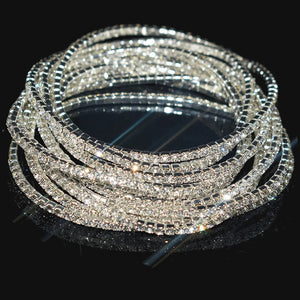 10Pcs Crystal Bracelet 27 Colors Rhinestone Elastic Women Wrist