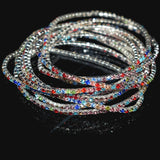 10Pcs Crystal Bracelet 27 Colors Rhinestone Elastic Women Wrist