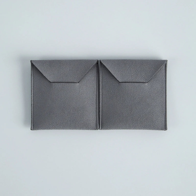 Pink Grey Coffee Microfiber Suede Jewelry Bag
