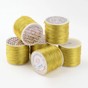 0.8mm Silver Metallic Cord Braided Rope Macrame for DIY Bracelet Beading
