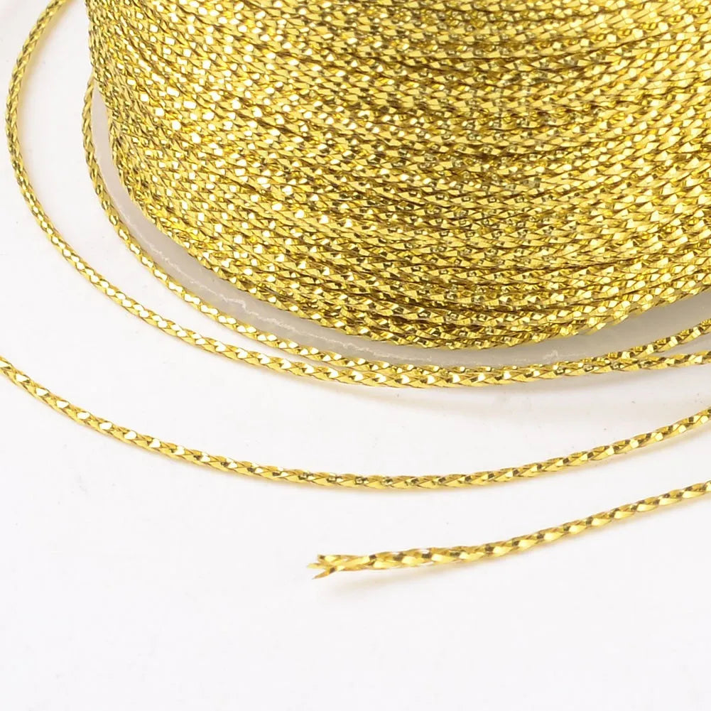 0.8mm Silver Metallic Cord Braided Rope Macrame for DIY Bracelet Beading