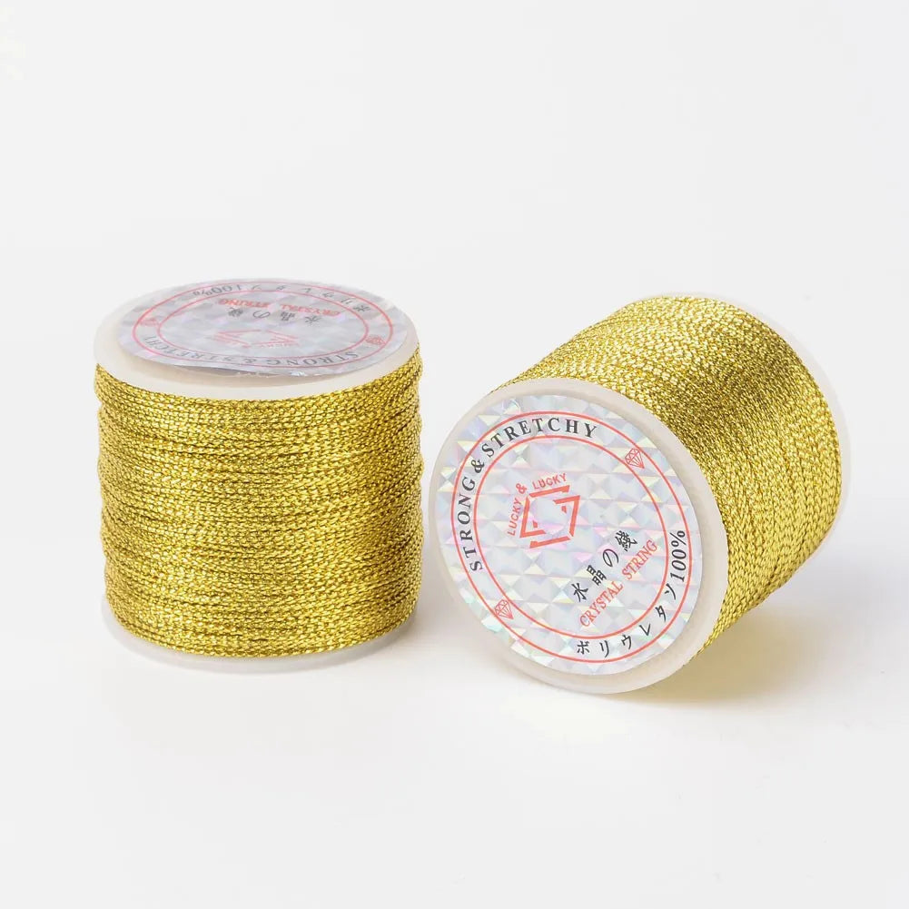 0.8mm Silver Metallic Cord Braided Rope Macrame for DIY Bracelet Beading