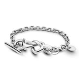 S925 Silver Bracelet with Logo Interlocking Symbol Jewelry Female