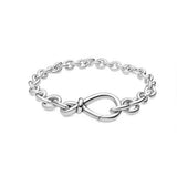 S925 Sterling Silver Bracelet Classic High O-shaped Interlocking Symbol Jewelry