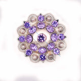 Berry Burst Cowboy Hatband Leathercrafts Violet Rhinestone Concho 19mm