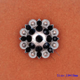 Berry Burst Cowboy Hatband Leathercrafts Violet Rhinestone Concho 19mm