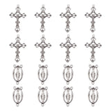 Alloy Antique Silver Crucifix Pendant and Rosary Center Sets for Jewelry Making