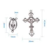Alloy Antique Silver Crucifix Pendant and Rosary Center Sets for Jewelry Making