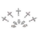 Alloy Antique Silver Crucifix Pendant and Rosary Center Sets for Jewelry Making