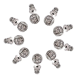 10 Antique Silver Tibetan Style Beads for DIY Jewelry Making