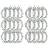 10 Oval Bezel Pendant Trays with Glass Cabochons