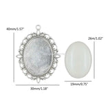 10 Oval Bezel Pendant Trays with Glass Cabochons