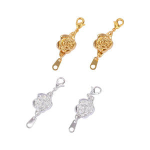 10 Sets 2Colors Rose Flower Magnetic Clasps Locking Closures for DIY Jewelry