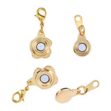 10 Sets 2Colors Rose Flower Magnetic Clasps Locking Closures for DIY Jewelry