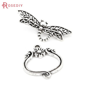 10 Sets Dragonfly Toggle Clasps for Bracelet Making