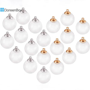 10 Sets Glass Globe Bubble Bottle Vial For Jewelry Making Multicolor 8-18mm
