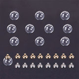 10 Sets Glass Globe Bubble Bottle Vial For Jewelry Making Multicolor 8-18mm