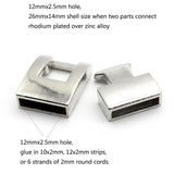 10 Sets Silver Bracelet Buckle Clasp 12mmx2.5mm