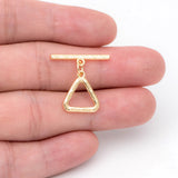 Triangle Toggle Clasp, Plated Brass, Easy Close Clasp