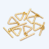Triangle Toggle Clasp, Plated Brass, Easy Close Clasp