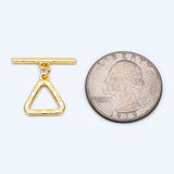 Triangle Toggle Clasp, Plated Brass, Easy Close Clasp