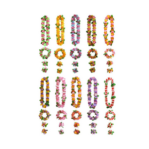 10 Sets Hawaiian Flower Leis Tropical Luau Party Supplies Hula Garlands
