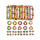10 Sets Hawaiian Flower Leis Tropical Luau Party Supplies Hula Garlands