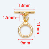 10 Sets Plated Brass Round Toggle Clasp for DIY Jewelry Making