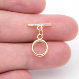 10 Sets Plated Brass Round Toggle Clasp for DIY Jewelry Making