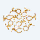 10 Sets Plated Brass Round Toggle Clasp for DIY Jewelry Making