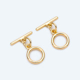 10 Sets Plated Brass Round Toggle Clasp for DIY Jewelry Making