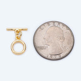 10 Sets Plated Brass Round Toggle Clasp for DIY Jewelry Making