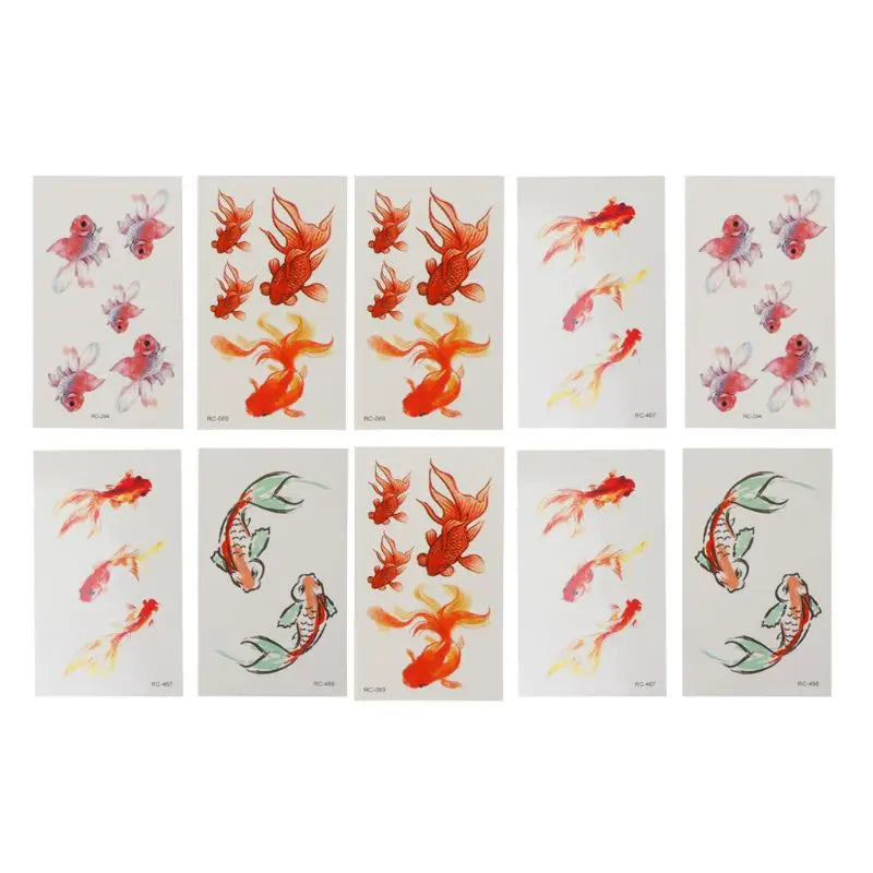3D Vivid Goldfish Koi Pond Tattoos Sticker