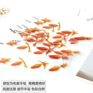 10 Sheets Fish UV Resin Stickers for DIY Micro Landscape