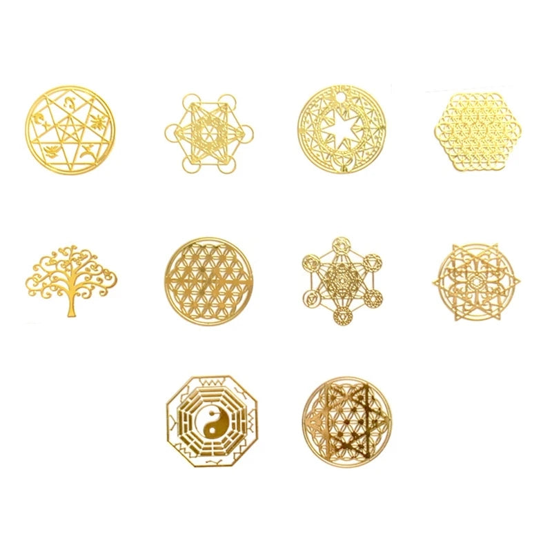 10 Mixed Resin Copper Stickers for Jewelry Making DIY Art Crafts