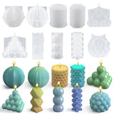10 Silicone Candle Mold 3D Cube Pyramid Spherical Lantern