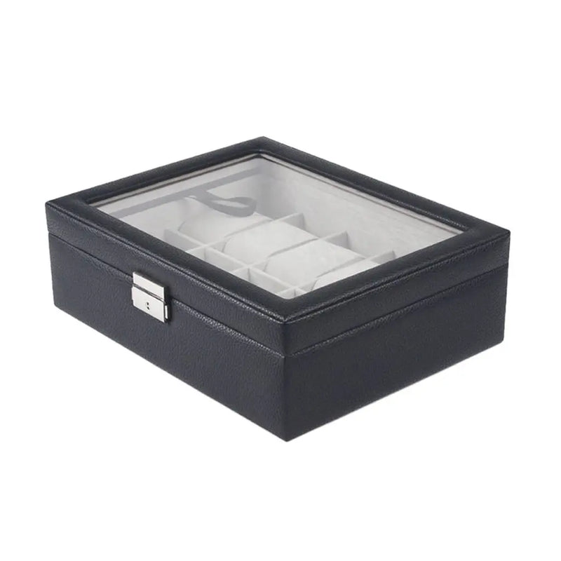 10 Slot Watch Display Box Case Jewelry Storage Organizer