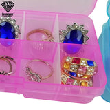 10 Slots Plastic Jewelry Storage Box Adjustable Container For Earrings