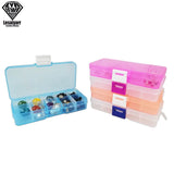 10 Slots Plastic Jewelry Storage Box Adjustable Container For Earrings