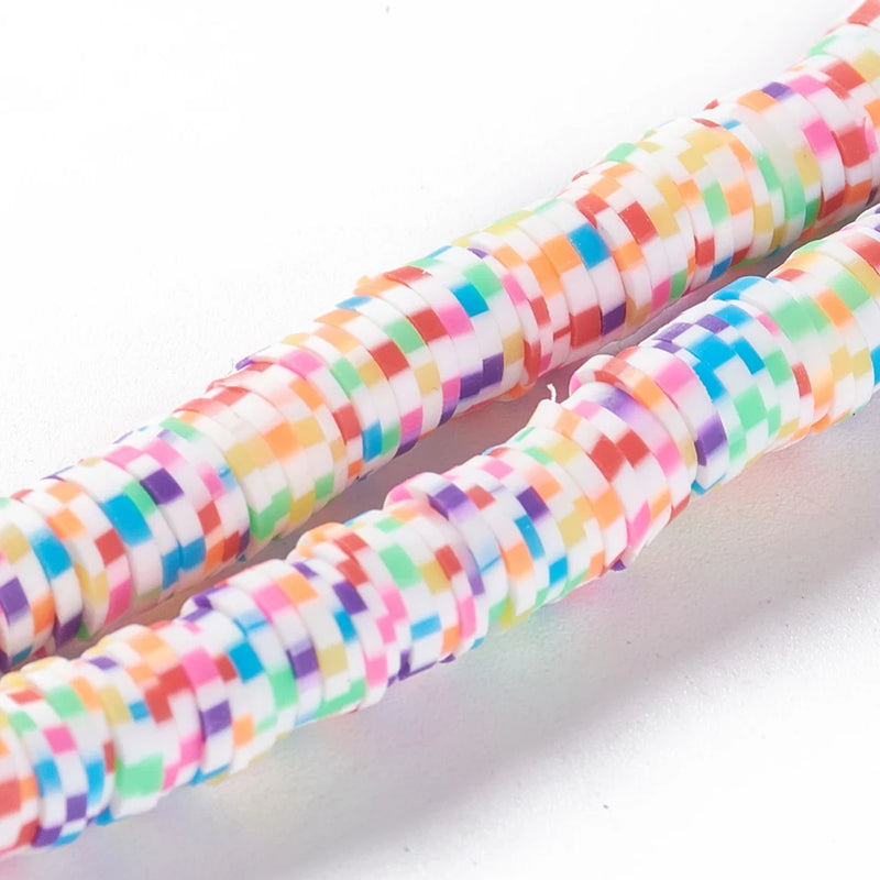 10 Colorful Polymer Clay Beads Strands 6mm Flat Round Heishi for DIY Jewelry