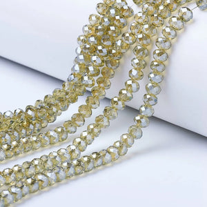 10 Strand Electroplate Faceted Glass Beads 4mm 6mm 8mm DIY Jewelry Making