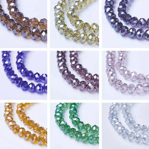 10 Strand Electroplate Faceted Glass Beads 4mm 6mm 8mm DIY Jewelry Making