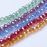 10 Strand Electroplate Faceted Glass Beads 4mm 6mm 8mm DIY Jewelry Making