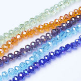 10 Strand Electroplate Faceted Glass Beads 4mm 6mm 8mm DIY Jewelry Making