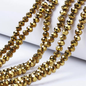 10 Strand Faceted Transparent Glass Beads 3/3.5/4/6/8mm For DIY Jewelry Making