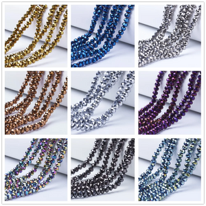 10 Strand Faceted Transparent Glass Beads 3/3.5/4/6/8mm For DIY Jewelry Making