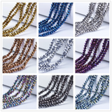 10 Strand Faceted Transparent Glass Beads 3/3.5/4/6/8mm For DIY Jewelry Making