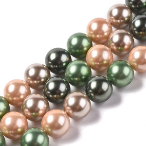 10 Strand Shell Beads 10mm Mixed for Jewelry Making
