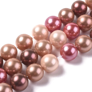 10 Strand Shell Beads 10mm Mixed for Jewelry Making